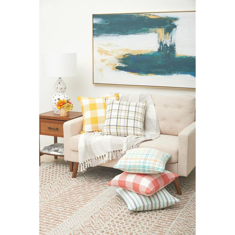 C&F Home 18" x 18" Bunny Trail Plaid Woven Spring Easter Themed Accent Throw Pillow