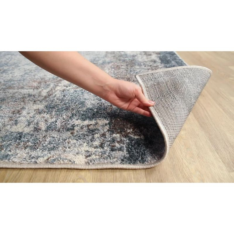 Livabliss 5'3"x7'3" Strata Modern Rugs Blue: Midcentury 5x7 Indoor Area Rug, Fade & Stain-Resistant