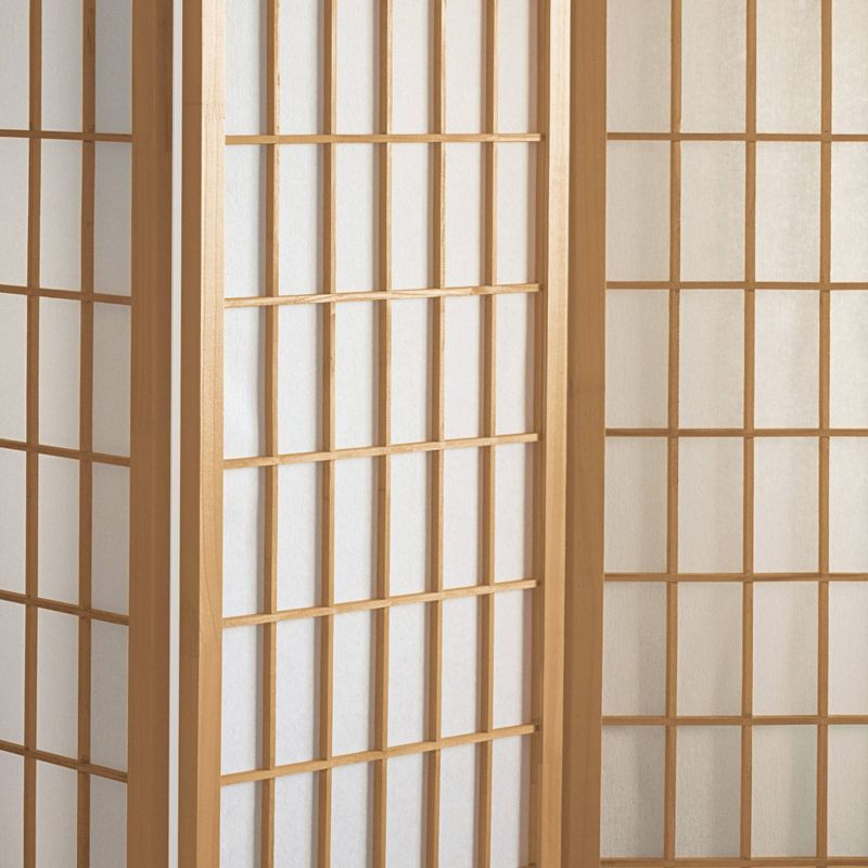 4 ft. Tall Window Pane Shoji Screen - Natural (4 Panels)