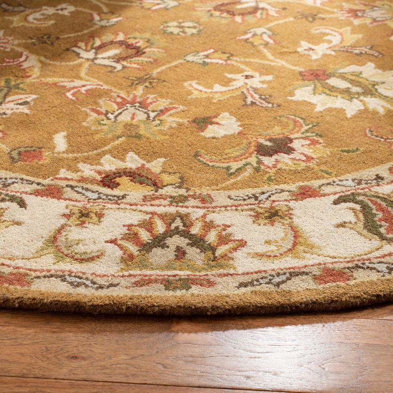 Heritage HG816 Hand Tufted Area Rug - Mocha/Ivory - 6' Round - Safavieh.
