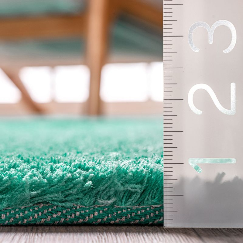 Nuloom Handmade Ombre Shag Shags Runner Indoor Area Rug - Turquoise 2' 6" x 8'