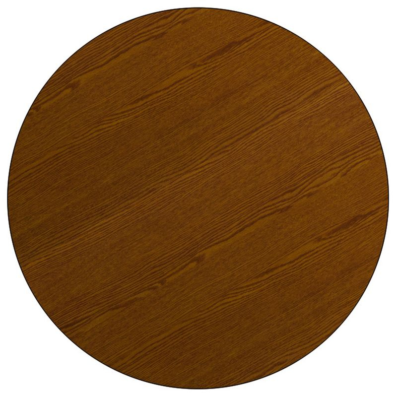 Emma and Oliver Mobile 42" Round Oak HP Laminate Adjustable Activity Table