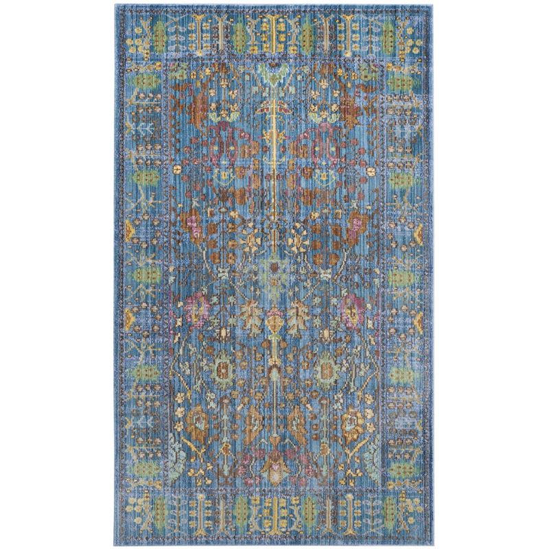 Valencia VAL108 Power Loomed Indoor Area Rug - Blue/Multi - 4'x6' - Safavieh
