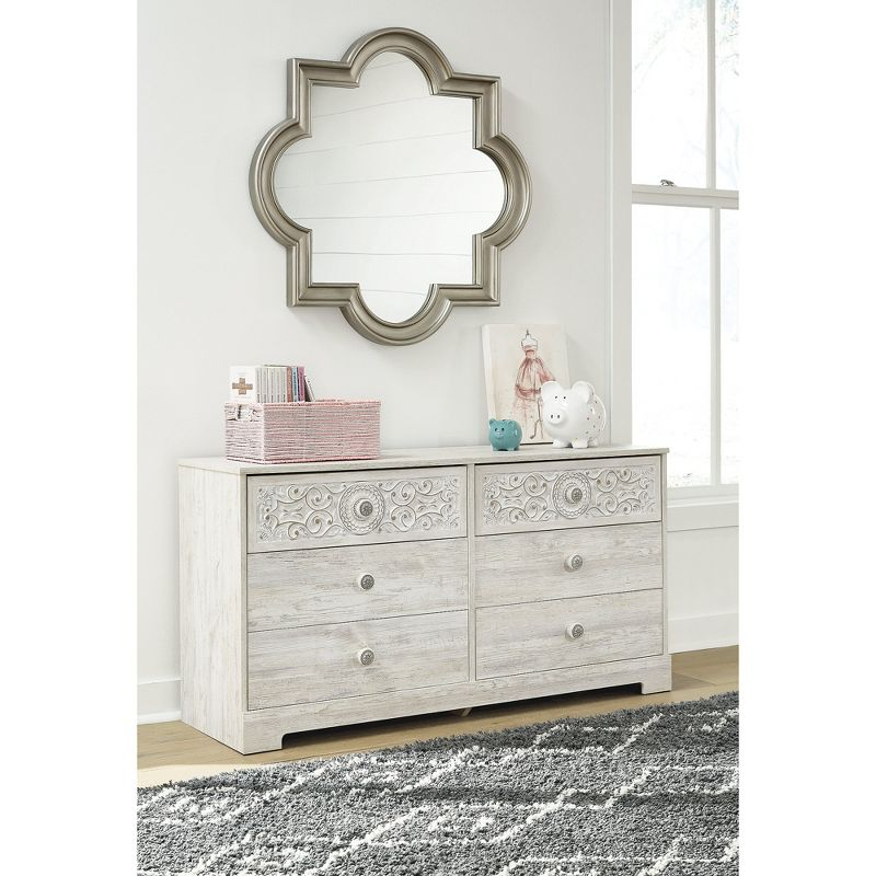 Signature Design by Ashley Casual Paxberry 6 Drawer Dresser, Whitewash
