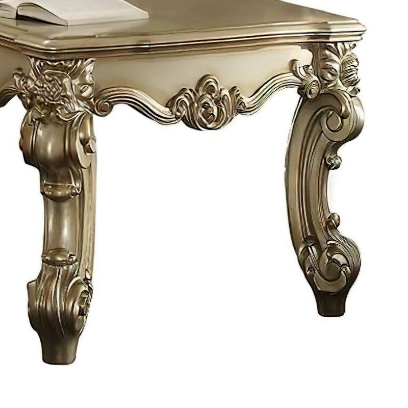 26" Vendome Li Accent Table Gold Patina/Bone White - Acme Furniture