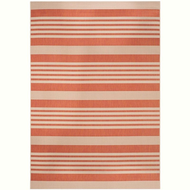 Courtyard CY6062 Power Loomed Indoor/Outdoor Area Rug - Terracotta/Beige - 6'7"x9'6" - Safavieh.