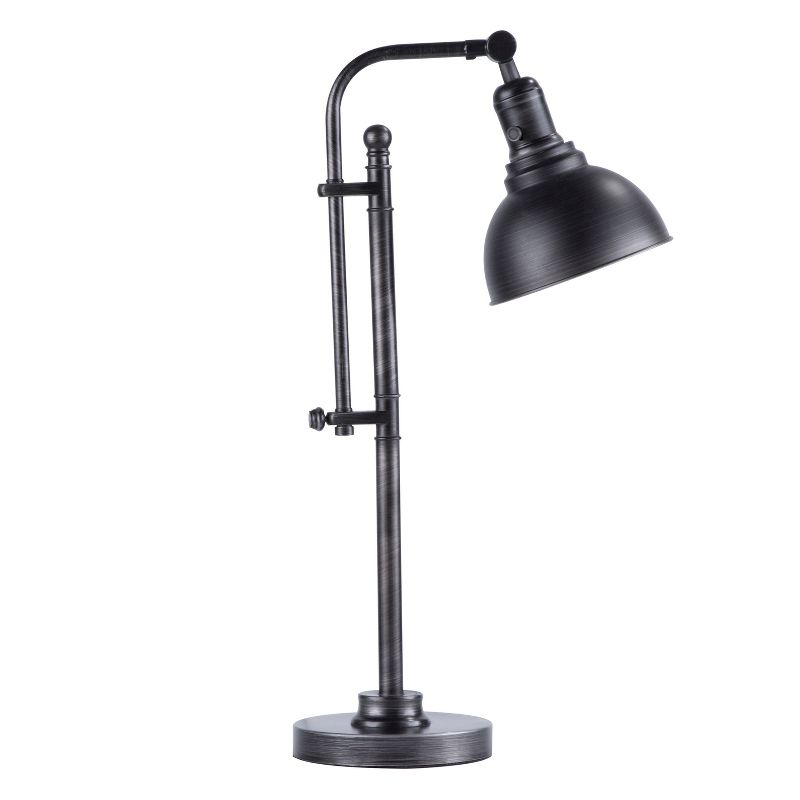 Emery Contemporary Adjustable Silver Metal Table Lamp