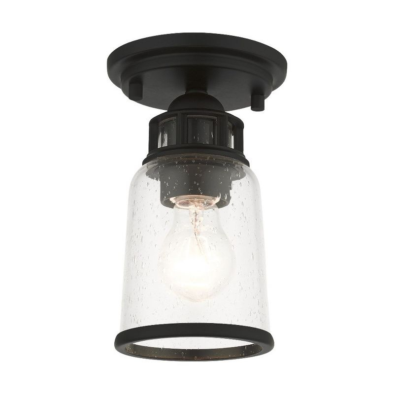 Livex Lighting Lawrenceville 1 - Light Flush Mount in  Black