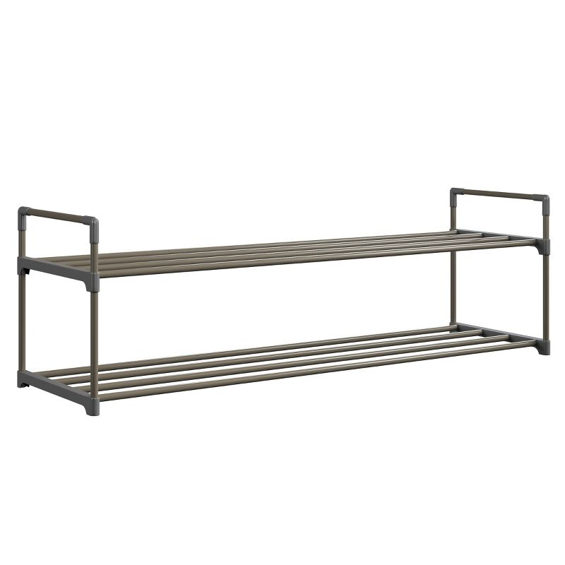 Hastings Home 12-Pair Freestanding 2-Tier Shoe Storage Rack – Black