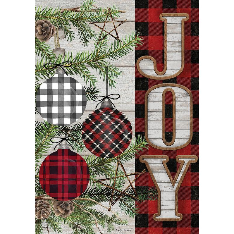 Patterned Ornaments Christmas Double-Sided House Flag Checkered 28" x 40" Briarwood Lane