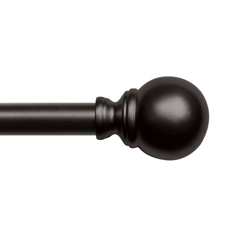120"x66" Adjustable Sphere Curtain Rod & Finial Set Matte Bronze: 120 Inch, Iron, Single Rod, Exclusive Home