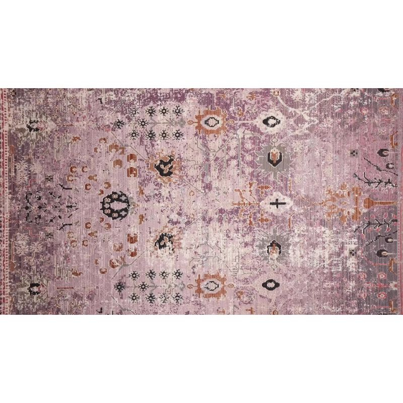 2'6"x4' Elva Indoor/Outdoor Oriental Area Rug Purple/Gold - Jaipur Living: Mid-Century Modern Floral, Weather-Resistant