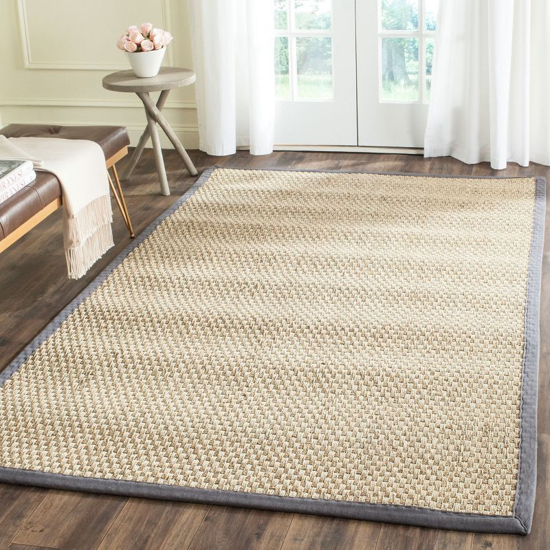 Natural Fiber NF114 Power Loomed Indoor Area Rug - Natural/Dark Grey - 6'x9' - Safavieh.