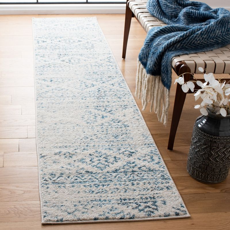 Tulum TUL272 Power Loomed Runner Rug - Ivory/Turquoise - 2'x8' - Safavieh.