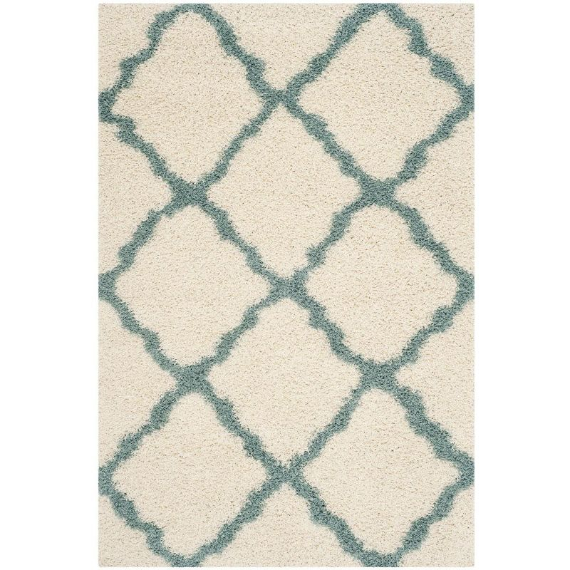 Dallas Shag SGD257 Power Loomed Indoor Area Rug - Ivory/Light Blue - 4'x6' - Safavieh.