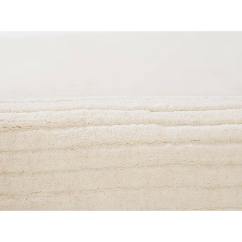 Momeni 2'x4' Asher Solid Handloomed Area Rug White: Wool, Medium Pile, Handmade, Indoor, Accent Rug