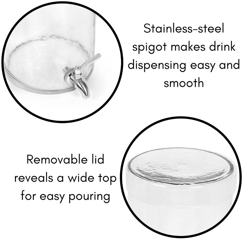 BirdRock Home 2 Gallon Stacking Beverage Dispenser with Stand and Lid - Stainless Steel