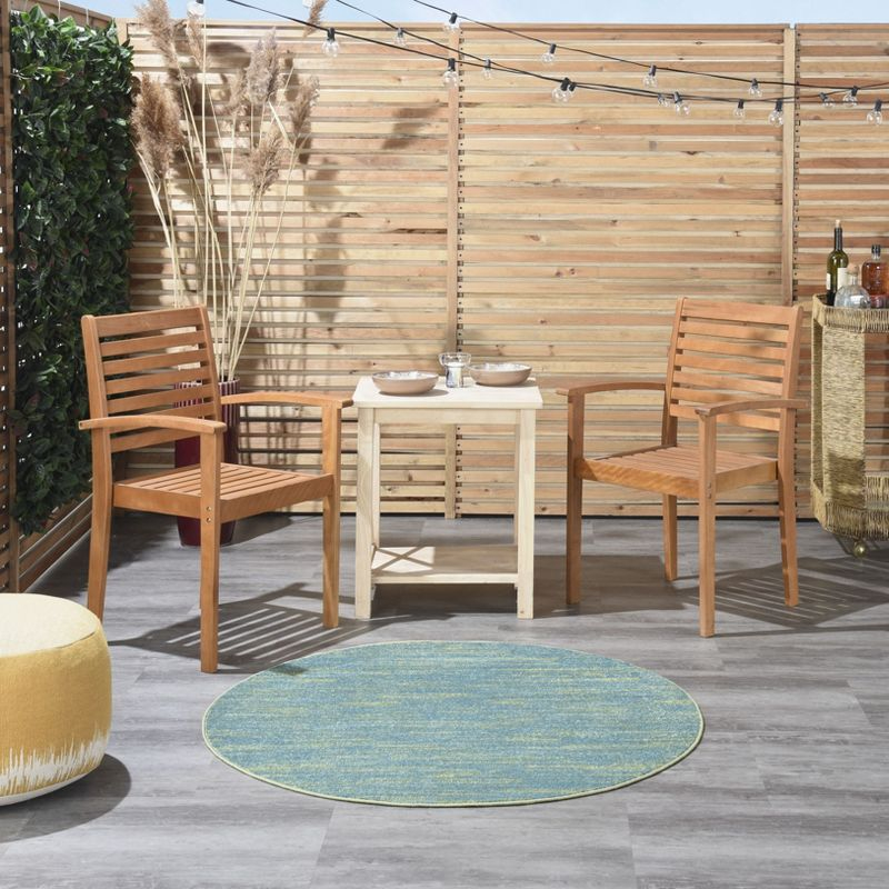 Nourison Nourison Essentials NRE01 Indoor/outdoor Area Rug - Blue Green 4' x round