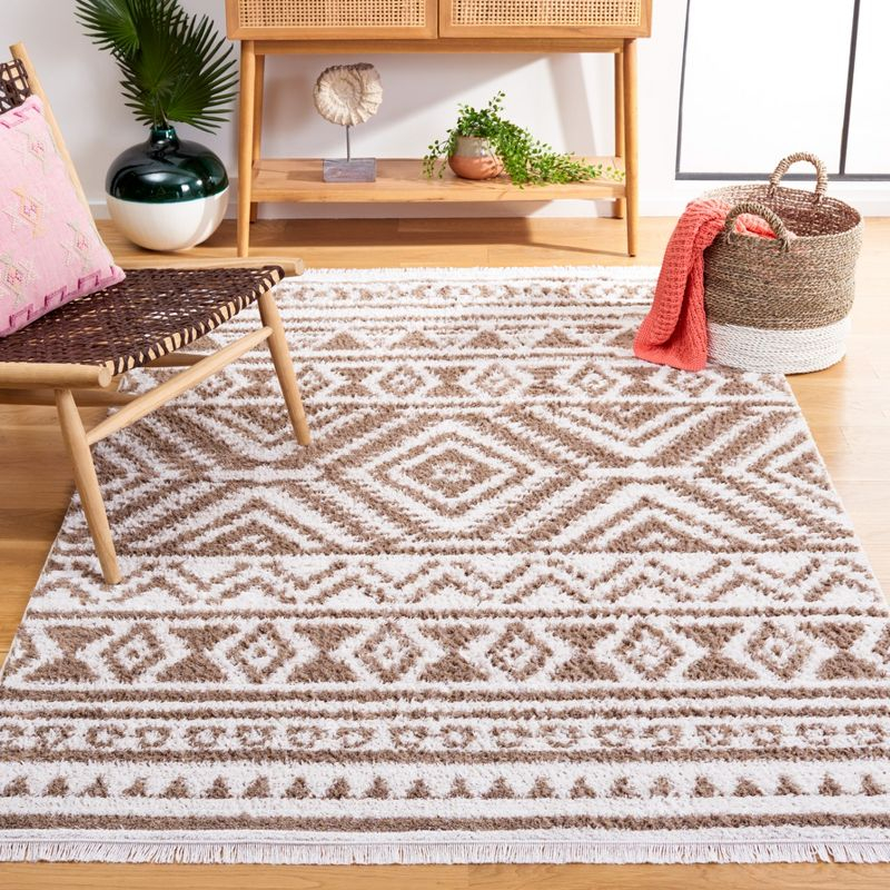 Augustine AGT849 Machine Made Indoor Area Rug - Taupe/Ivory - 9'x12' - Safavieh