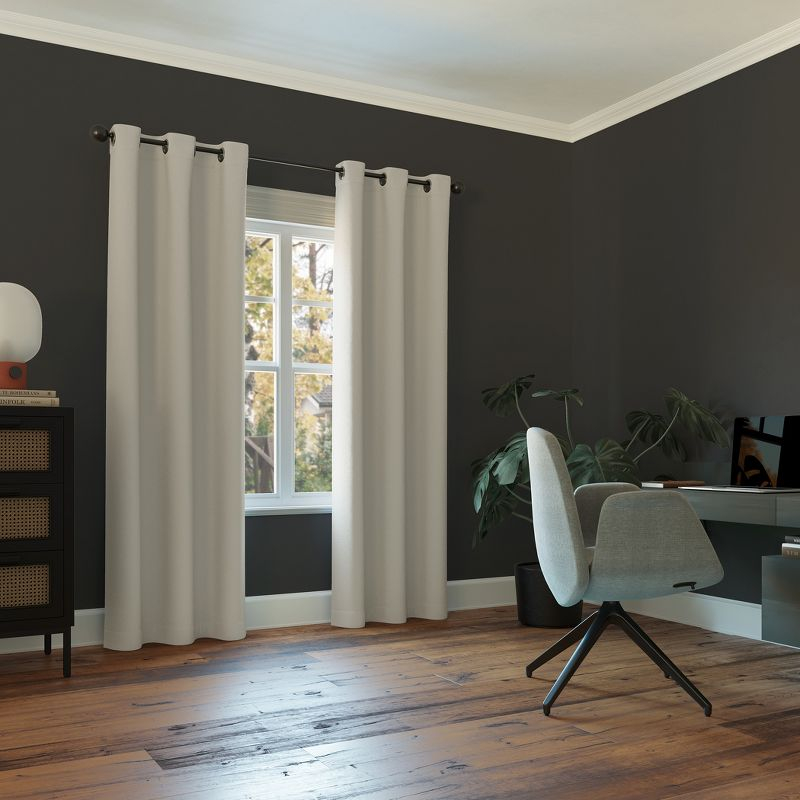 40"x108" Sun Zero Blackout Kenneth Energy Saving Grommet Curtain Panel Pearl: Modern Thermal Insulated Noise Reduction