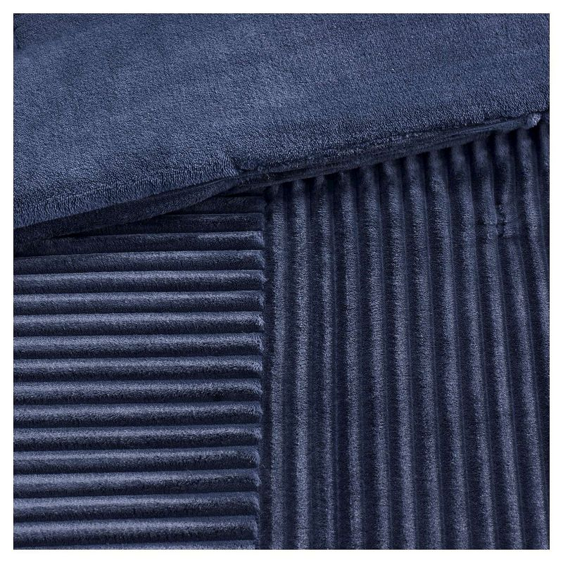 Madison Park 3pc King/California King Williams Corduroy Plush Comforter Mini Set Navy Blue: Soft Ribbed, Cozy Warm: Microfiber, Transitional Style