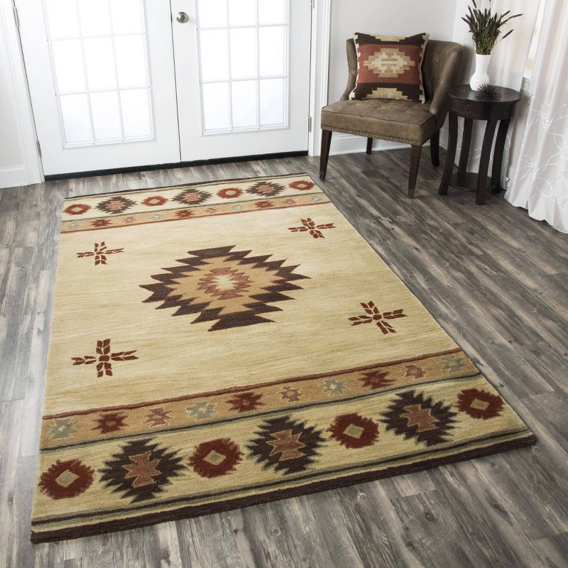 Alora Decor 8'x10' Ryder Southwest Rectangle Area Rug Khaki