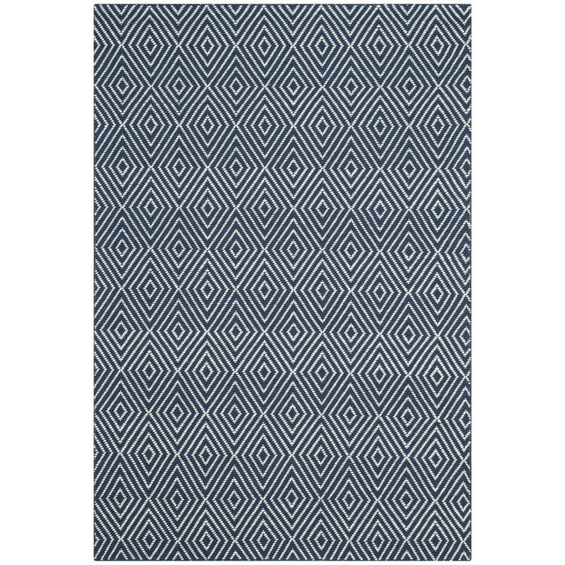 Wilton WIL715 Hand Hooked Indoor Area Rug - Navy/Ivory - 4'x6' - Safavieh
