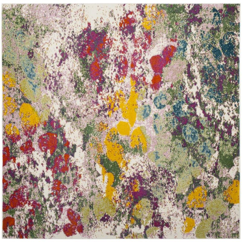 Watercolor WTC696 Power Loomed Indoor Area Rug - Light Green/Rose - 6'7"x6'7" - Safavieh