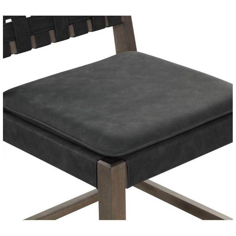 Nathan James Set of 4 Cohen Faux Leather Counter Height Barstool Black