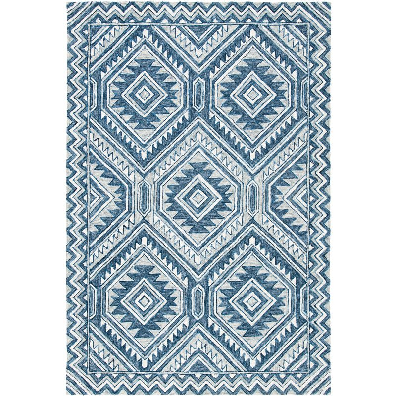Metro MET122 Hand Tufted Area Rug - Blue/Ivory - 8'x10' - Safavieh.
