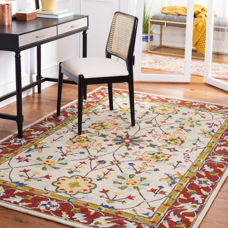 Micro-Loop MLP386 Hand Tufted Indoor Area Rug - Beige/Rust - 8'x10' - Safavieh
