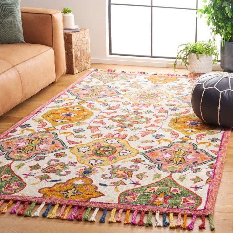 Blossom BLM456 Hand Tufted Area Rug - Ivory/Multi - 3'x5' - Safavieh.