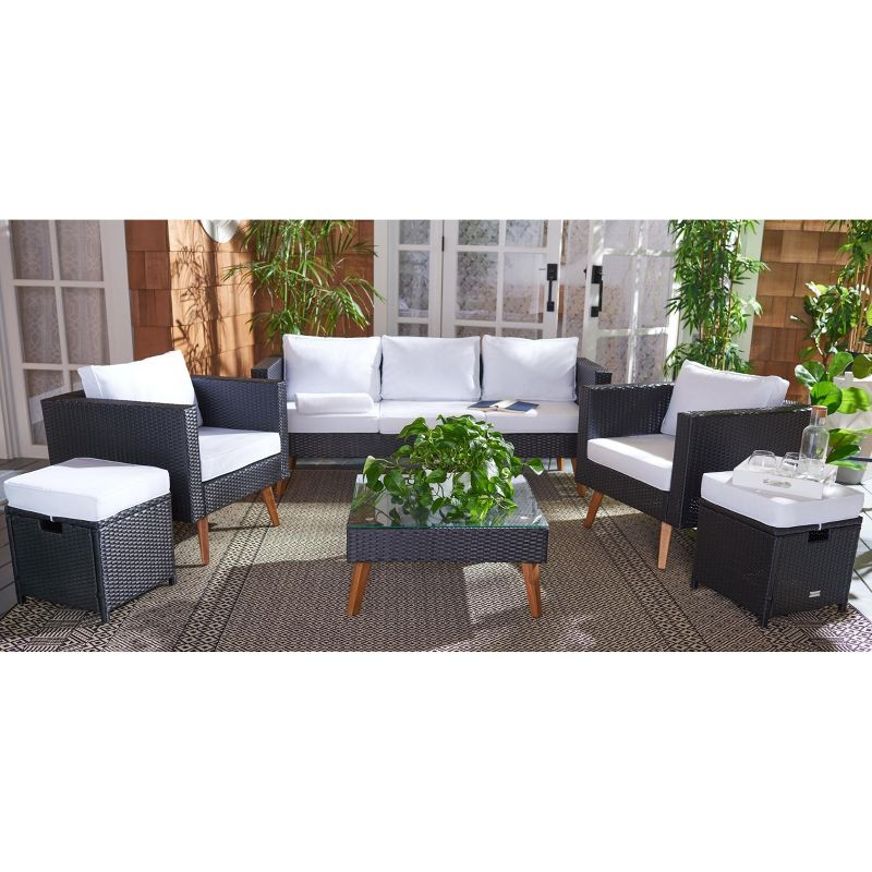 Presla 6 Pc Living Set - Indoor/Outdoor - PAT7715 - Black/White - Safavieh