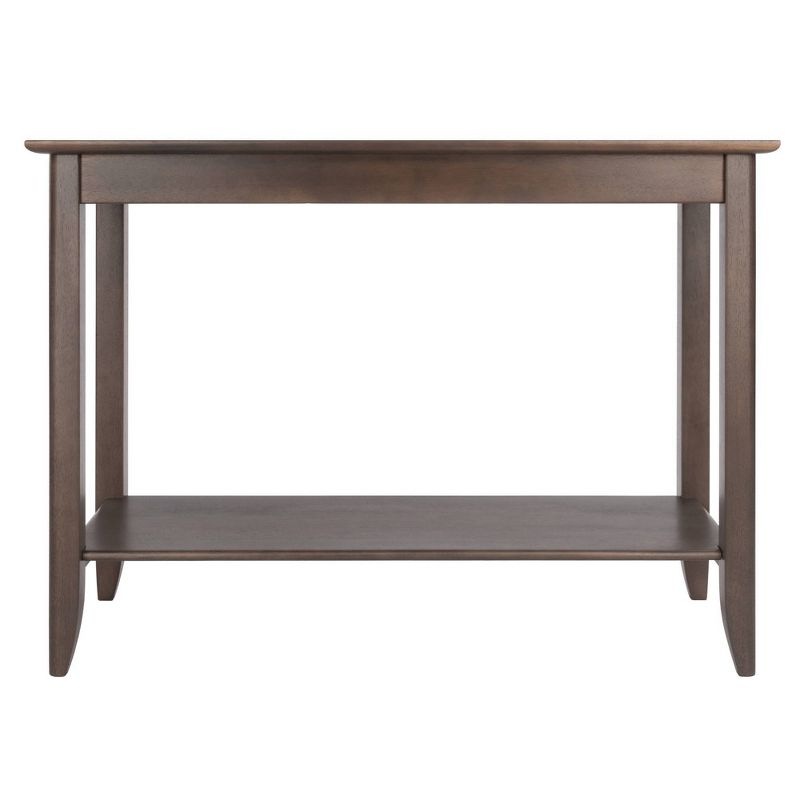 Santino Console Hall Table Oyster Gray - Winsome: Entryway Furniture with Shelf, Wood Veneer Sofa Table