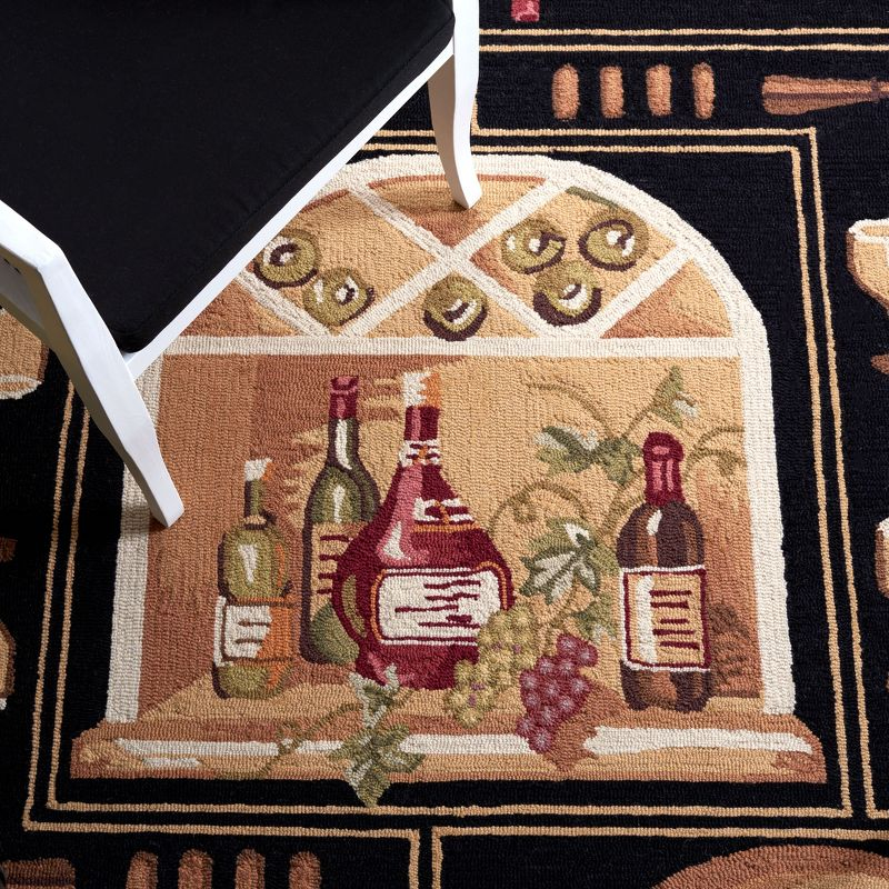 Chelsea HK254 Hand Hooked Runner Rug - Black/Multi - 2'6"x10' - Safavieh.