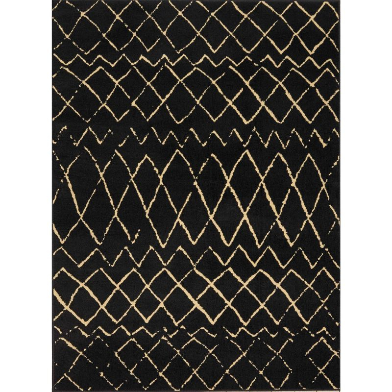 Nourison Grafix Black Area Rug GRF04 5'3"X7'3"