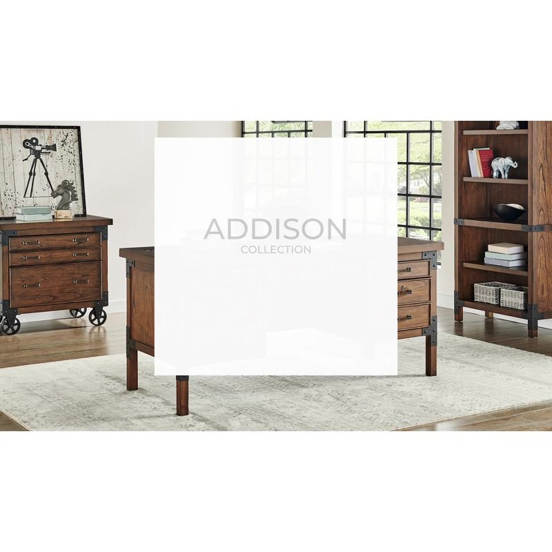 Martin Furniture Addison Half Pedestal Desk Auburn : Sturdy Office Furniture with File Storage, No Assembly Required