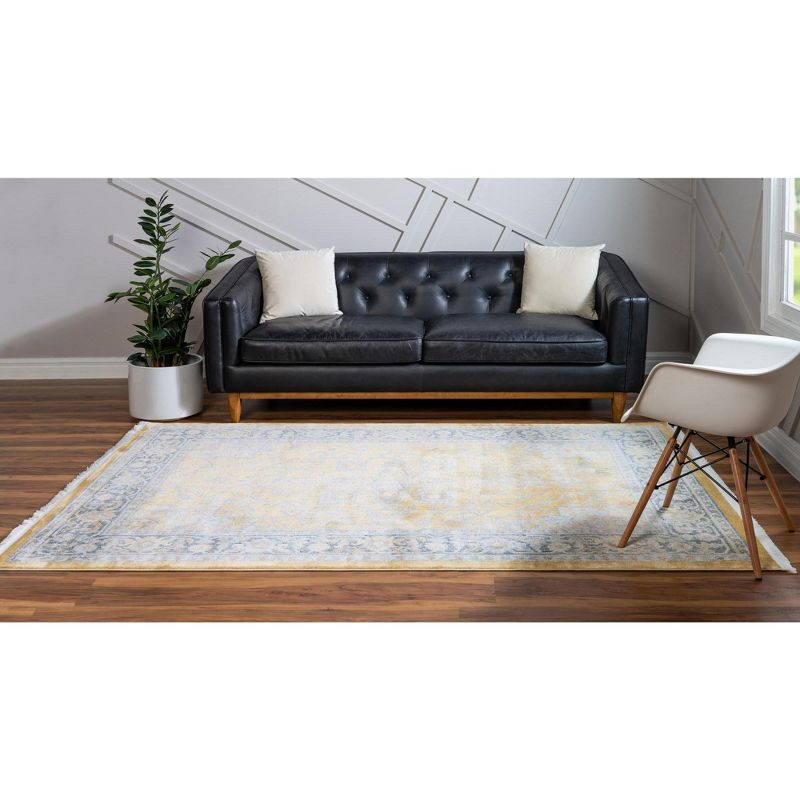 Unique Loom Baracoa Collection Area Rug - Prado (9'  x 12' Rectangle Yellow/Ivory)