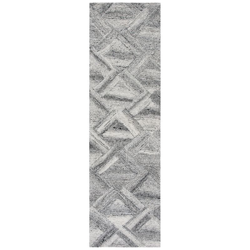 Abstract ABT607 Handmade Indoor Runner - Grey/Black - 2'-3"x8' - Safavieh
