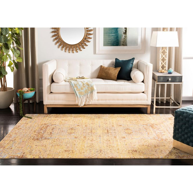 Mystique MYS971 Power Loomed Area Rug - Gold/Multi - 5'x8' - Safavieh.
