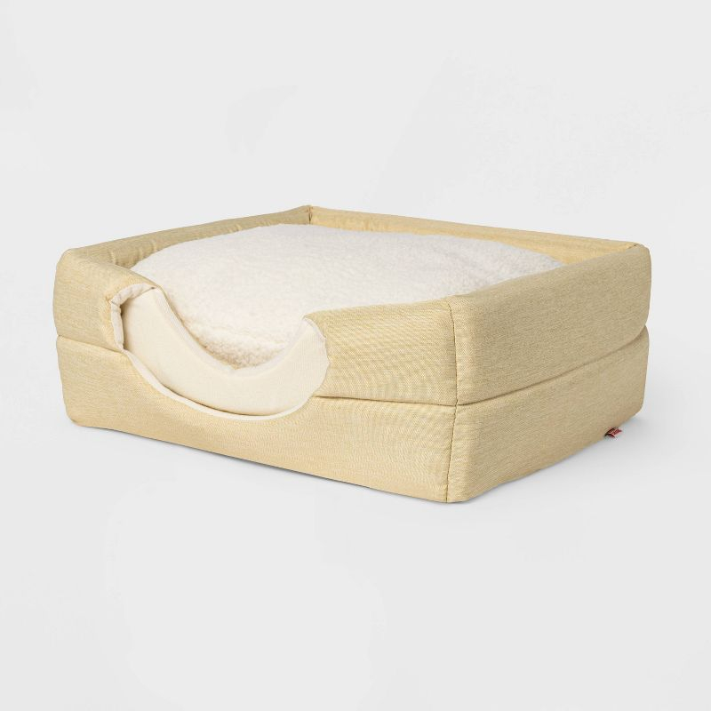 Collapsible Cave Dog Bed - S - Wheat/Yellow - Boots & Barkley™