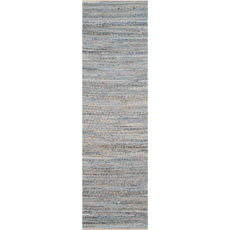 Cape Cod CAP350 Hand Woven Runner Rug - Natural/Blue - 2'3"x10' - Safavieh.