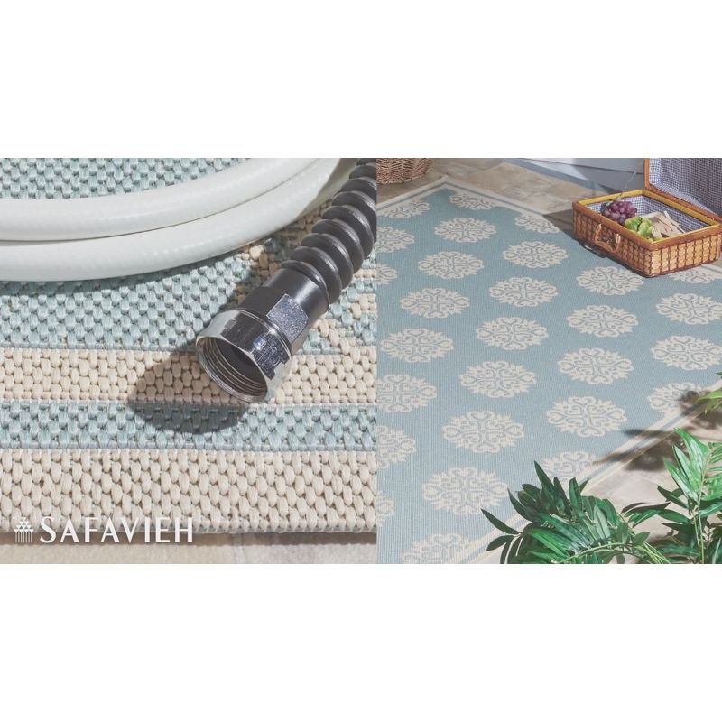 Beach House BHS181 Power Loomed Indoor/Outdoor Area Rug - Beige/Cream - 6'7"x9'2" - Safavieh