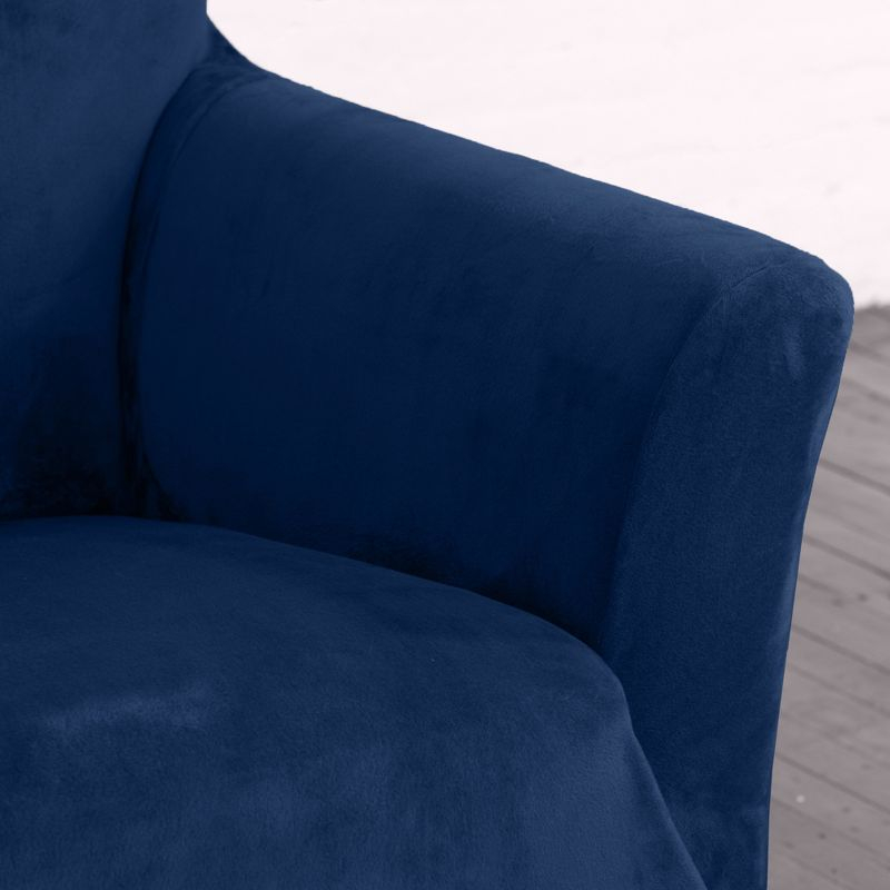 Great Bay Home Stretch Velvet-Plush Washable Sofa Slipcover (Sofa XL, Dark Denim Blue)