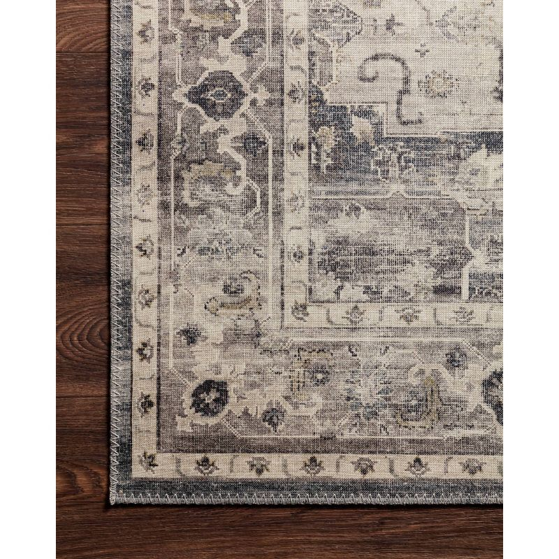 2'6"x7'6" Hathaway Runner Rug Steel Gray/Ivory - Loloi Rugs: Traditional Medallion, Indoor, Flat Pile, Polyester