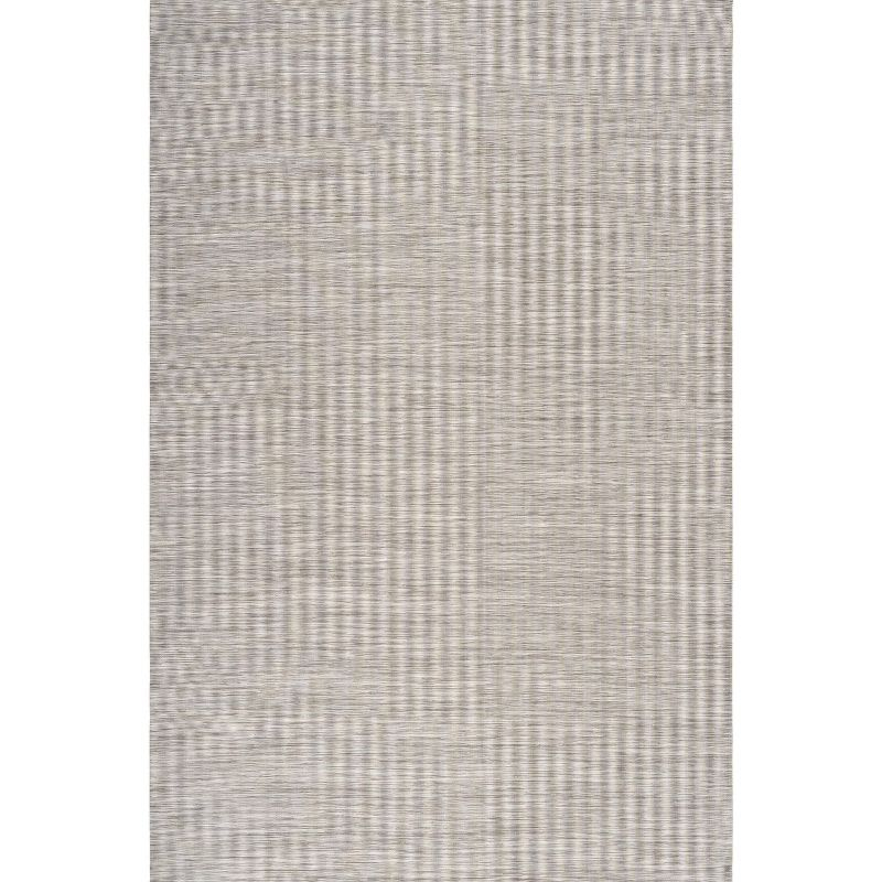 8'x10' Ethan Modern Flatweave Solid  Area Rug, Light Gray - JONATHAN Y