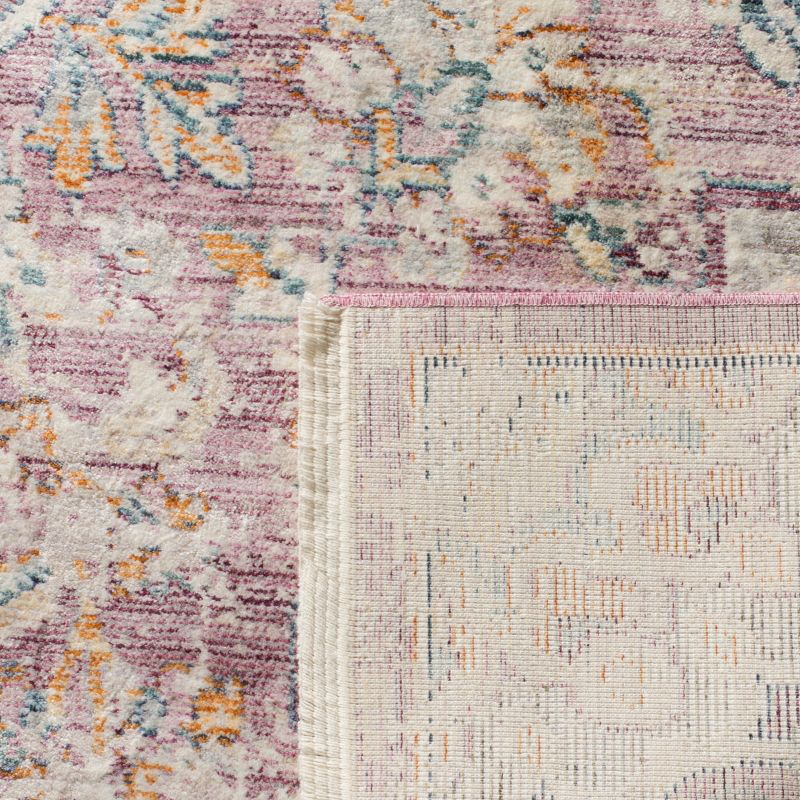 Illusion ILL711 Power Loomed Area Rug - Cream/Rose - 4'x4' - Safavieh
