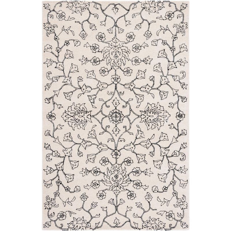 Jardin JAR730 Hand Tufted Area Rug - Ivory/Black - 4'x6' - Safavieh.