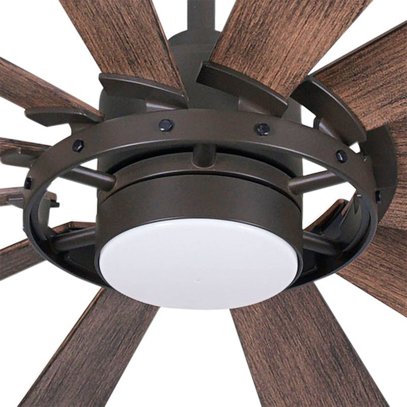 65" Minka Aire Farmhouse Indoor Ceiling Fan with Dimmable LED Light Oil Rubbed Bronze for Living Room Kitchen Bedroom Family House