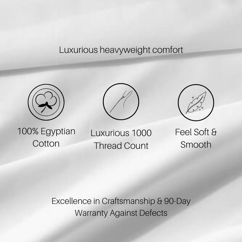 Egyptian Linens Extra Deep Pockets (22 inches) Heavyweight 1000 Thread Count Sheet Set King Linen